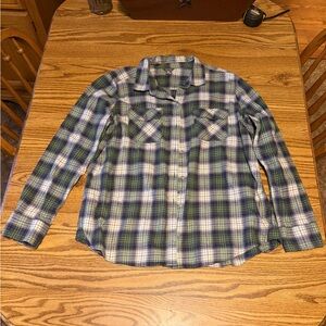 Eddie Bauer women’s XL purple plaid flannel
